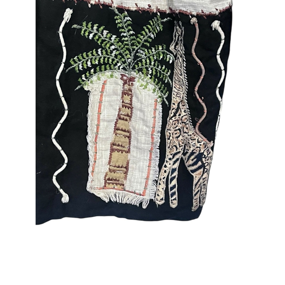 New Direction Vintage Safari Zebra Embroidered Jacket Size Medium Linen Cotton - Picture 5 of 8